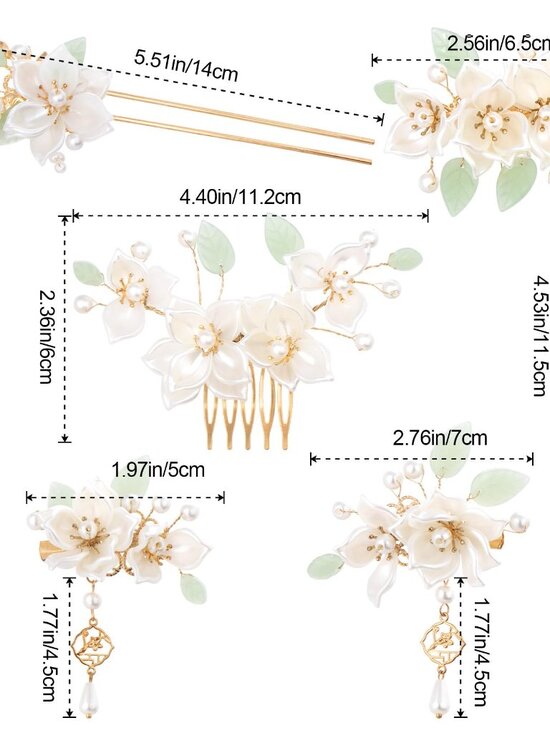 Camellia Flower Hair Pins Set | Vintage Hanfu Bridal Accessories main image 6